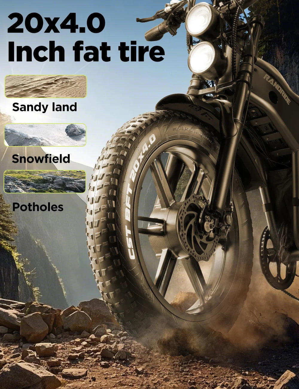 Elektrische fiets met dubbele motor 2×1000W en uitneembare accu