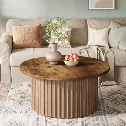Ronde houten salontafel