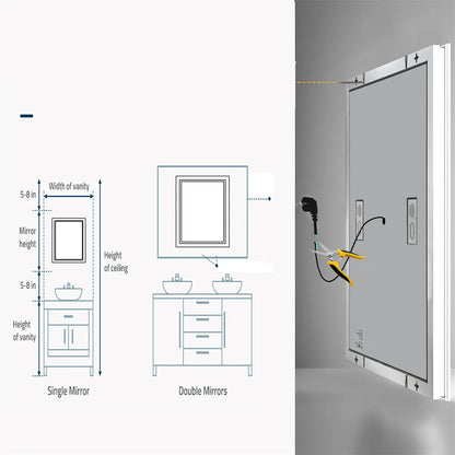 Anti-condens spiegel | Met Bluetooth-luidspreker | Dubbele LED-verlichting