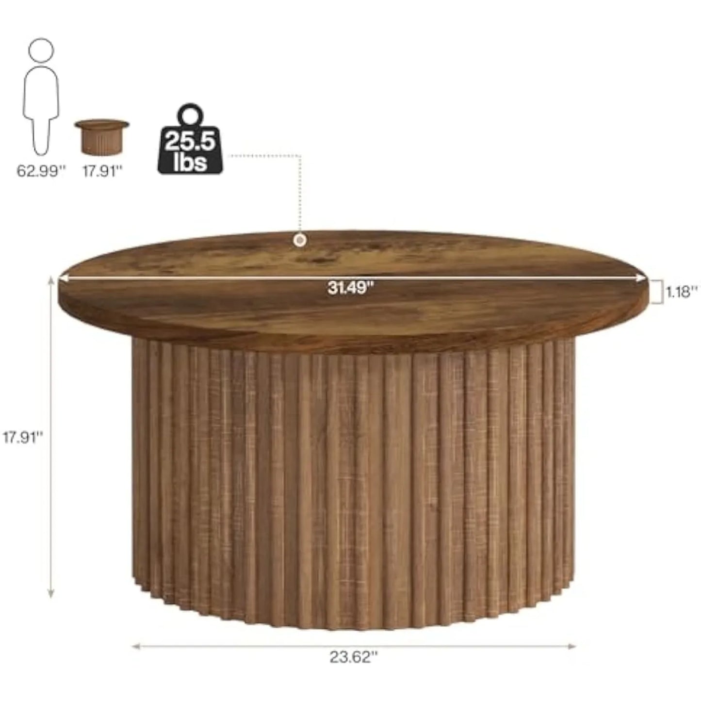 Ronde houten salontafel