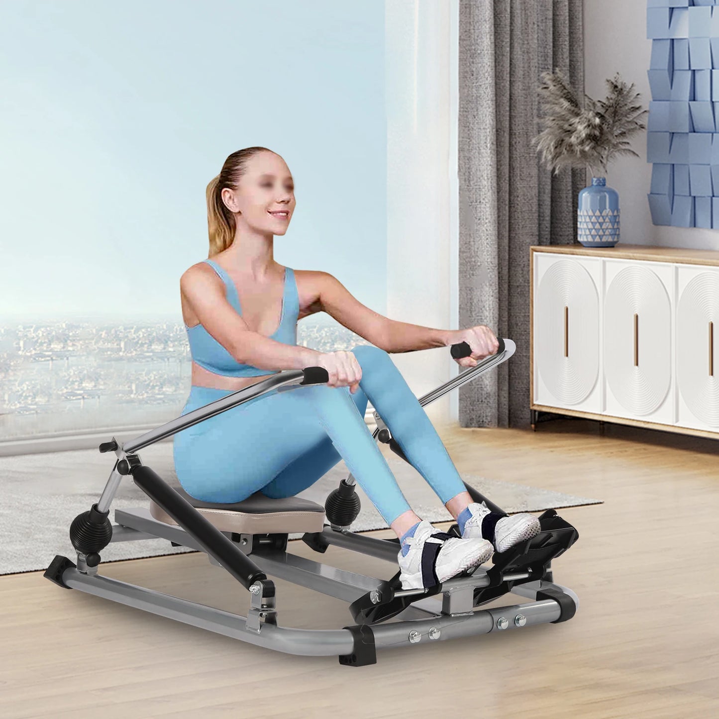 Roeimachine Hydraulisch Volledig Verplaatsbaar voor Thuis Cardio