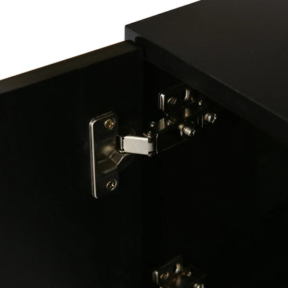 Moderner TV-Schrank mit 3 Fächern in Holzoptik, Glasböden und LED-Beleuchtung für Zuhause
